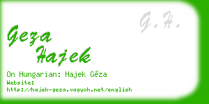 geza hajek business card