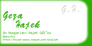 geza hajek business card